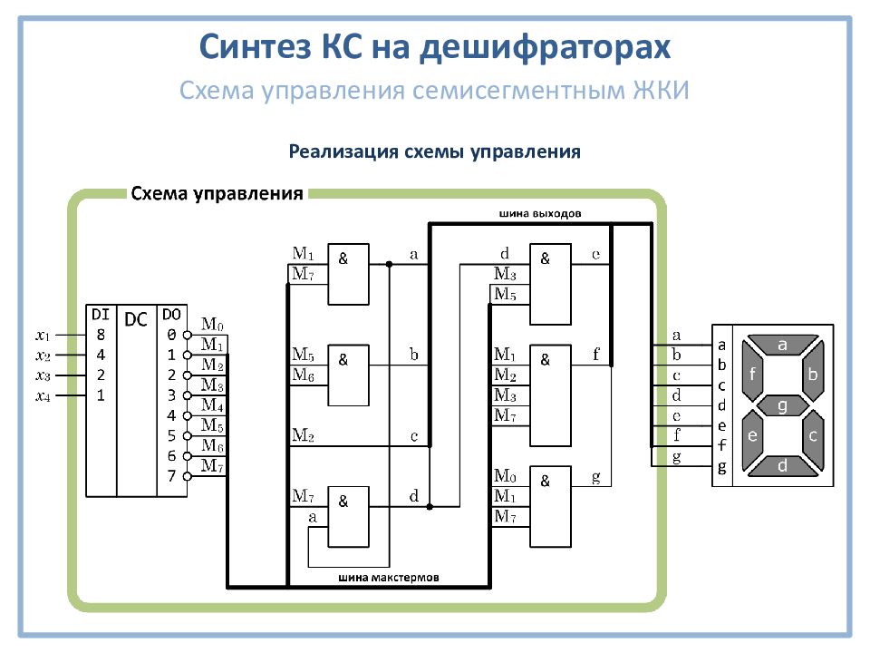 Семисегментный дешифратор схема