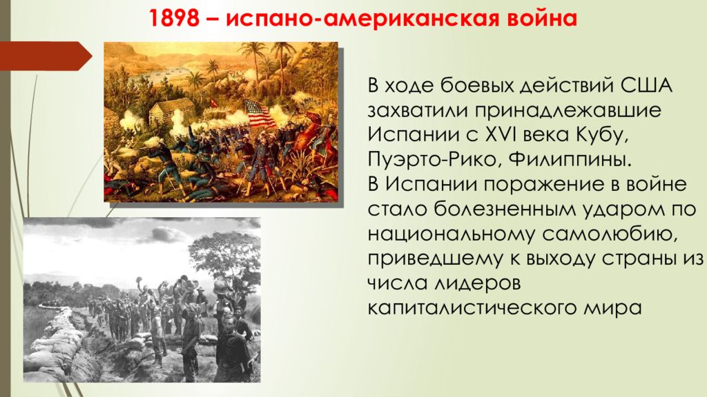 Поражение сша в войнах. Итоги испано американской войны 1898 года.