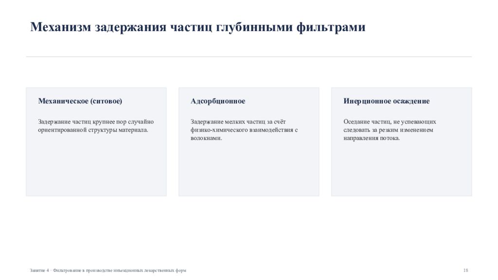 Фильтрование в производстве инъекционных лекарственных форм Занятие 4 ·