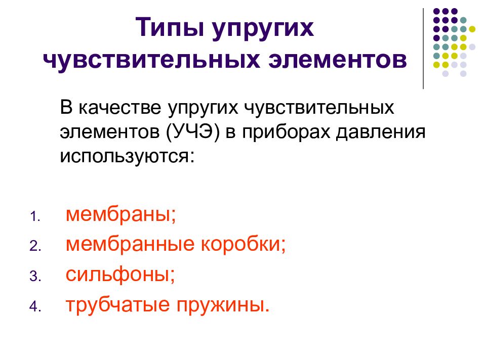 Воспринимающим элементом является. Виды чувствительных элементов. Типы упругих чувствительных элементов. Упругие элементы виды. Чувствительный элемент.