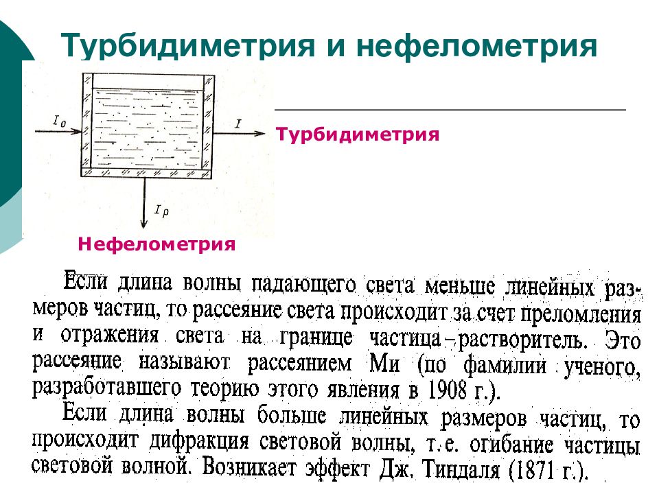 Нефелометрия и турбидиметрия презентация