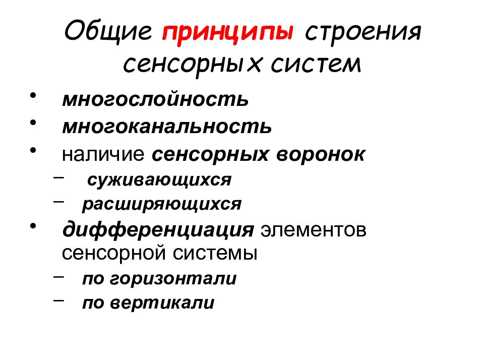 Общая физиология сенсорных систем презентация