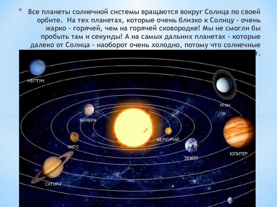 Как расположены планеты в солнечной системе по порядку рисунок