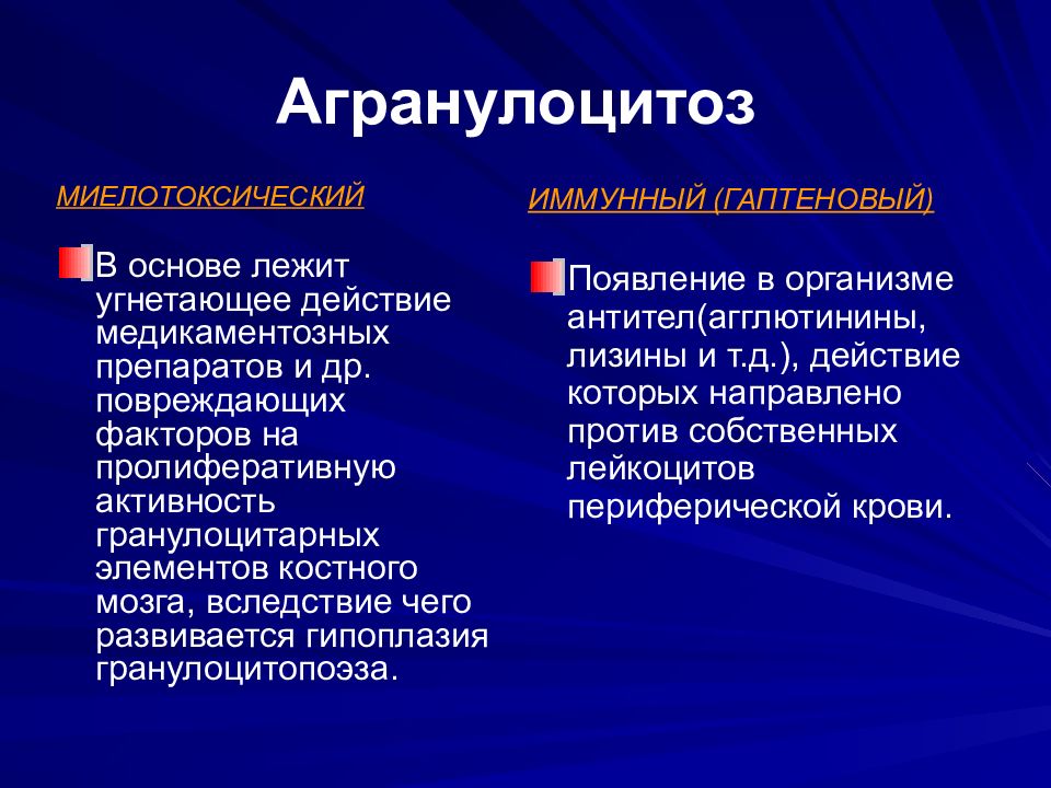 Картина панцитопении и агранулоцитоза характерна для следующего периода олб