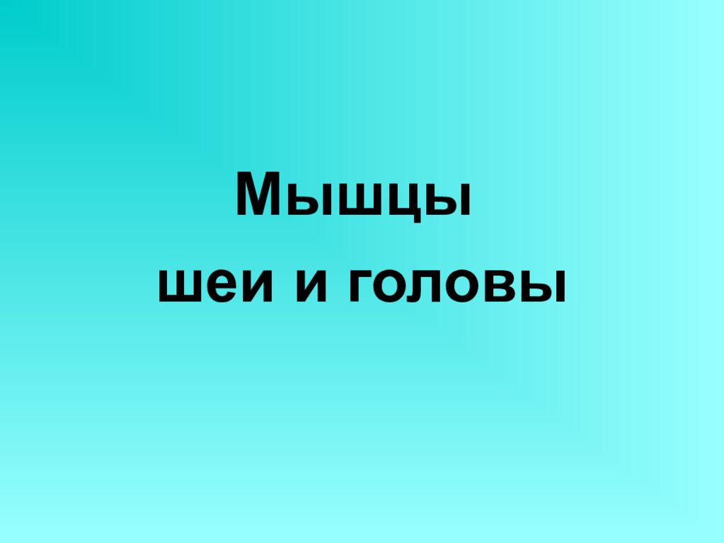 Мышцы шеи и головы