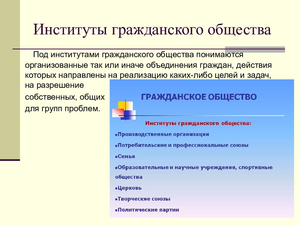 Институты гражданского общества в современной россии проект