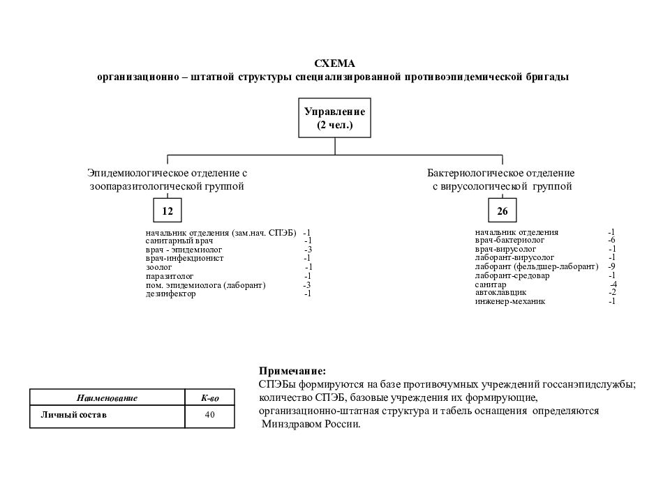 Организационно штатная структура в виде схемы