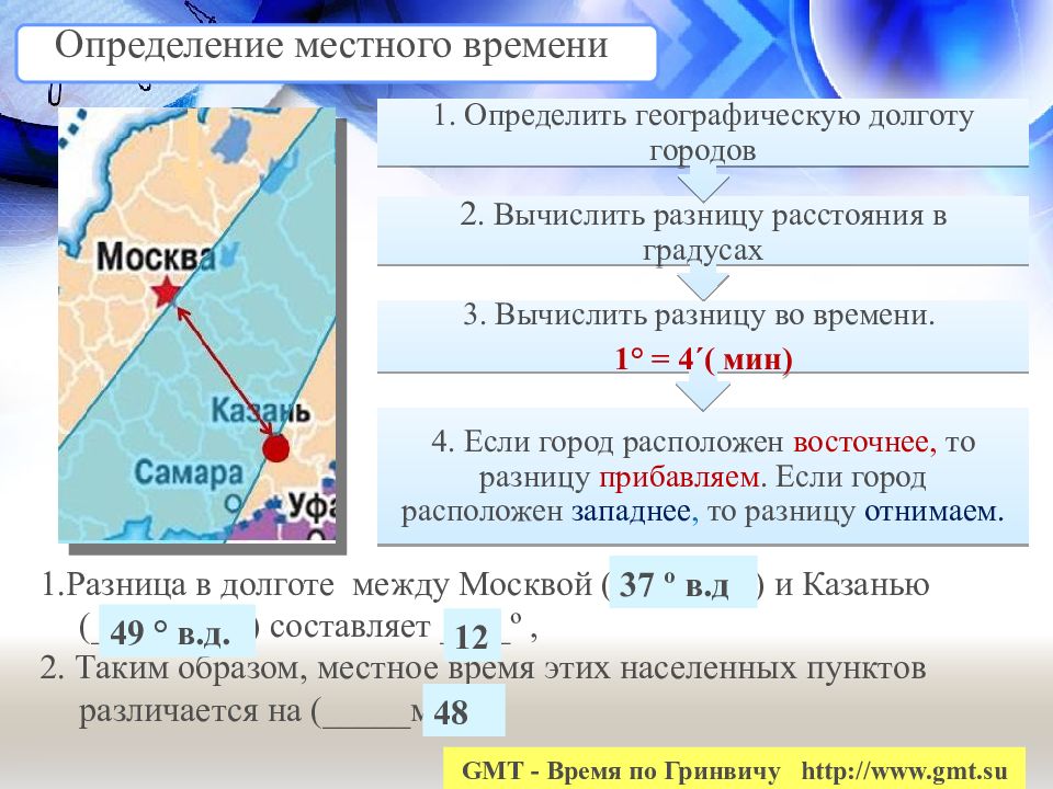 Карта расчета времени в пути