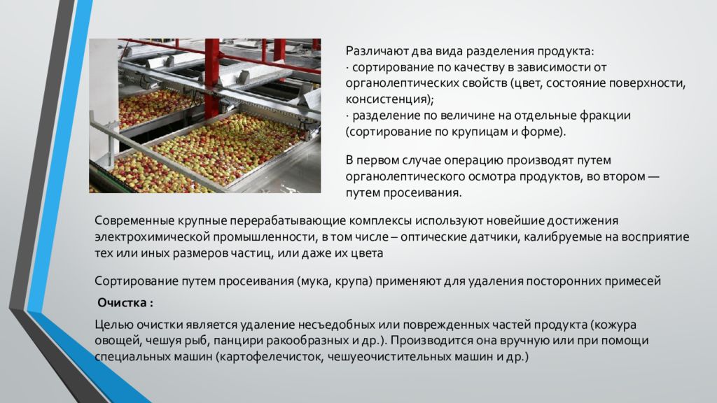 Технологии обработки пищевых продуктов. Сортирование продуктов. Продукты Разделение. Способы обработки питания сортирование. Механическая обработка сортирование.