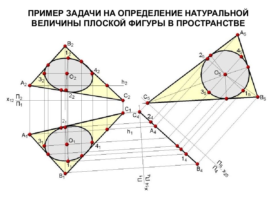 Проекция вписанная. Начертательная геометрия окружности. Начертательная геометрия окружность в проекции. Построить проекции центра окружности вписанной в треугольник. Вписать окружность в треугольник начерталка.