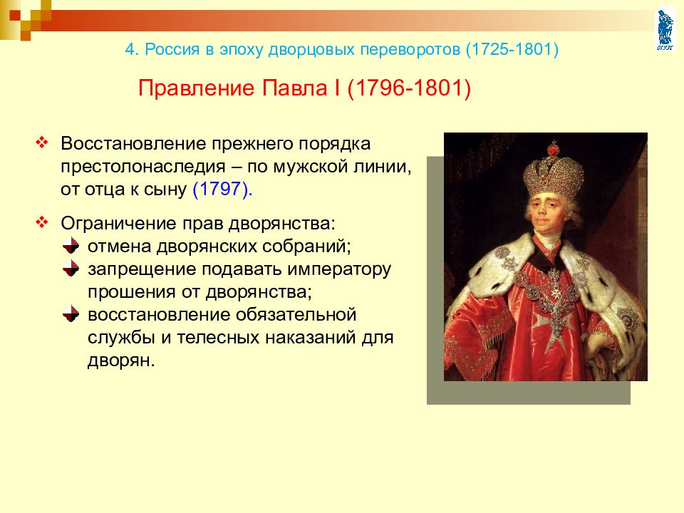 Россия в период дворцовых переворотов презентация