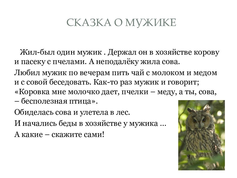 Сказка о мужике