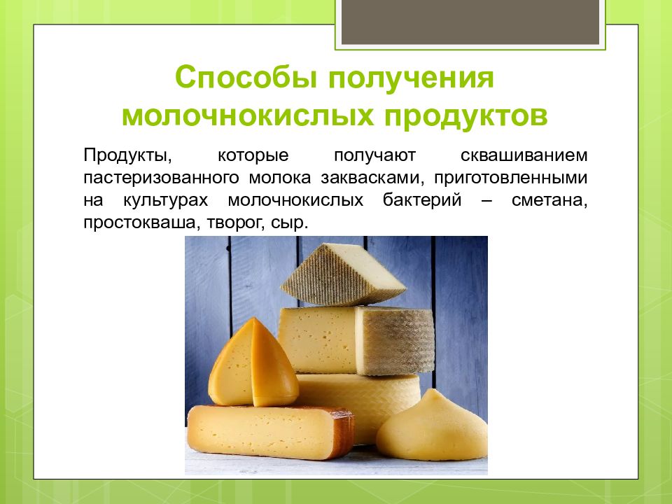 Получение кисломолочных продуктов презентация