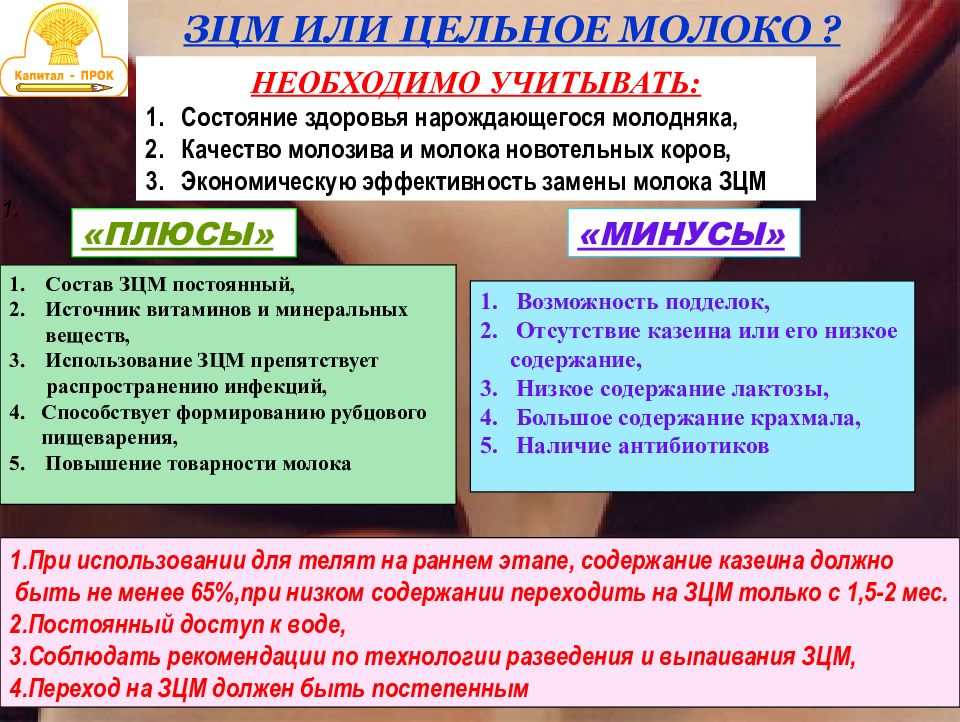 Выращивание ремонтного молодняка крс презентация