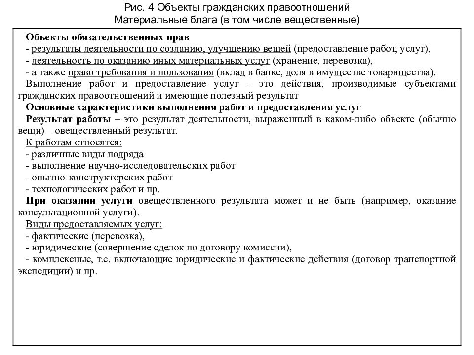 Материальные блага как объекты гражданских прав