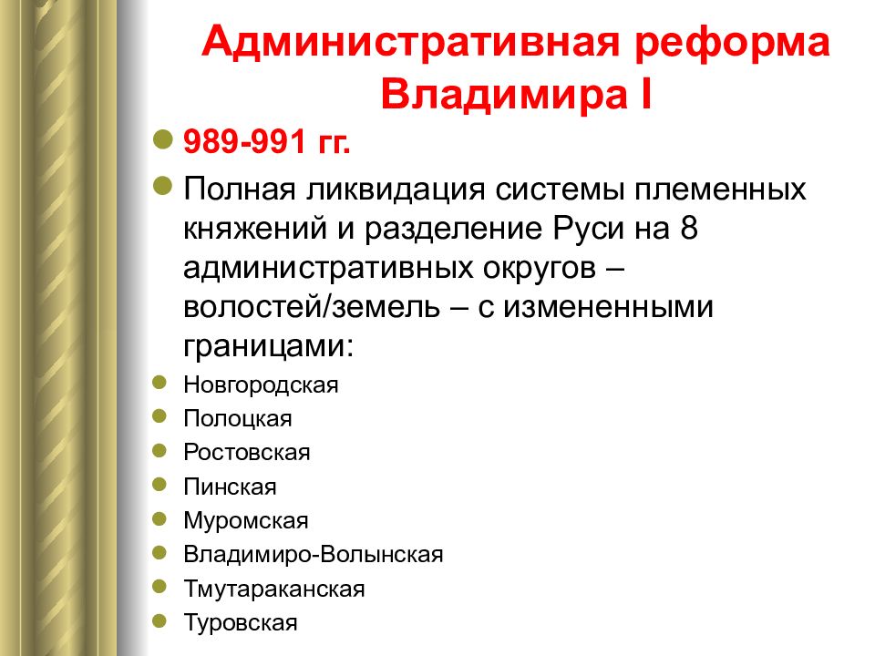 Административная реформа города. Реформы князя Владимира 1. Реформы Владимира 1 кратко. Реформы Владимира красное солнышко.