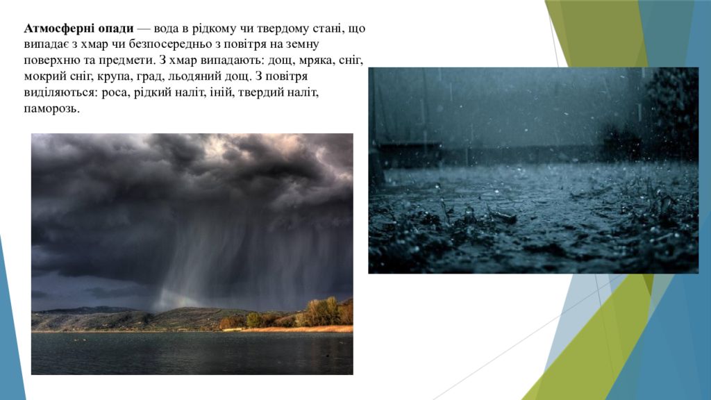 Атмосферні опади — вода в рідкому чи твердому стані, що випадає з хмар чи