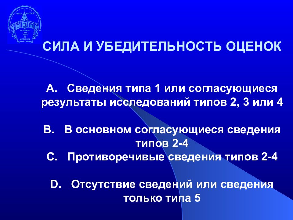 Доказательность. Типизация это в медицине. Противоречивые сведения это. Степень точности и убедительности результатов исследования. Уровень убедительности.