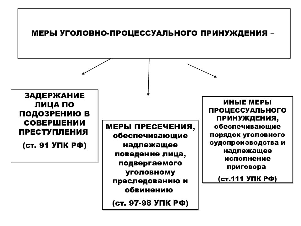 Виды мер принуждения схема