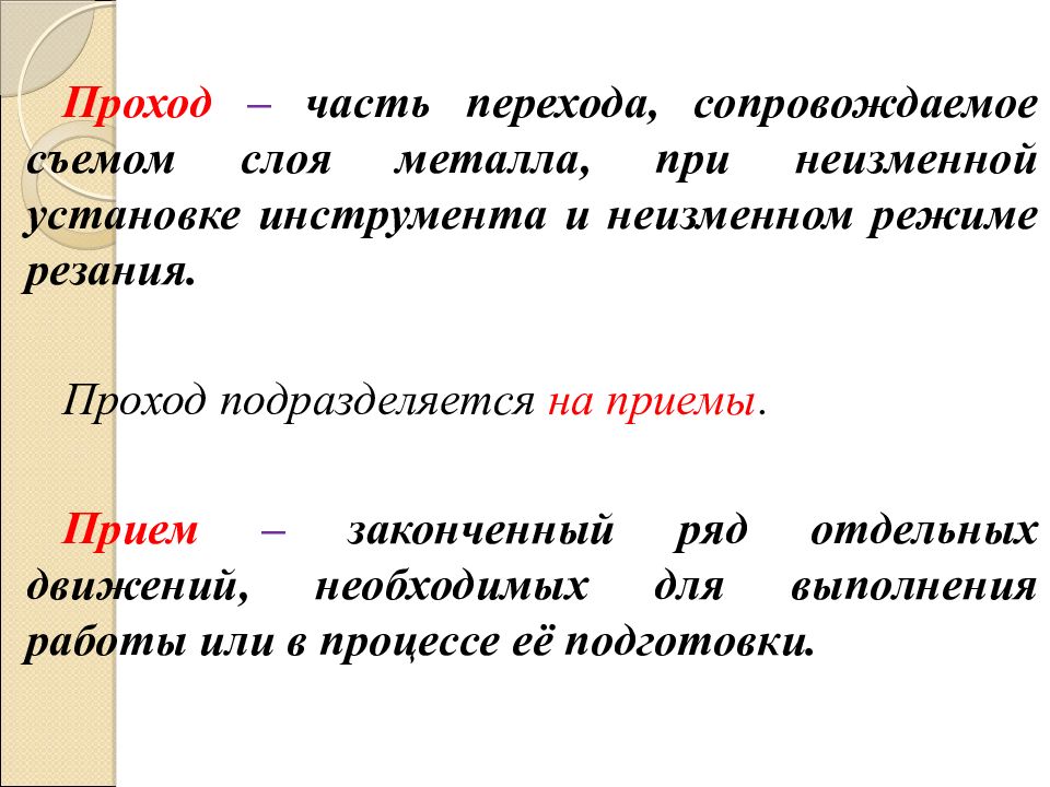 Законченный ряд. Проход. Прохождение. Отверстия на проход.