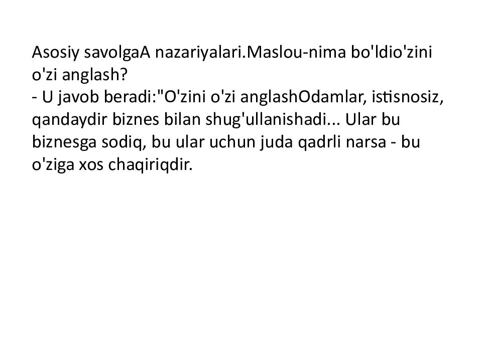 SHAXSIYAT NAZARIYALARI xorijiy