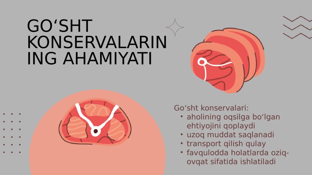 GO‘SHT KONSERVALARI SIFATI Meat is m ore than food—it’s craftsmanship