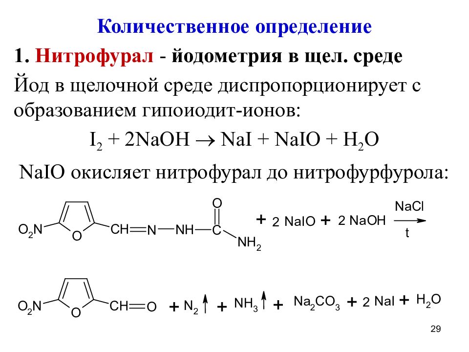 Реакция йода и гидроксида. Фурацилин Обратная йодометрия. Йодометрия титрование. Фурацилин качественные реакции. Йодометрия фурацилина реакция.