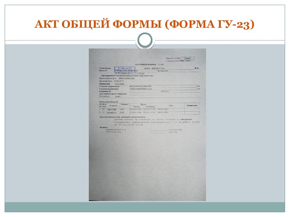 Гу 23 акт общей заполненный формы образец заполнения