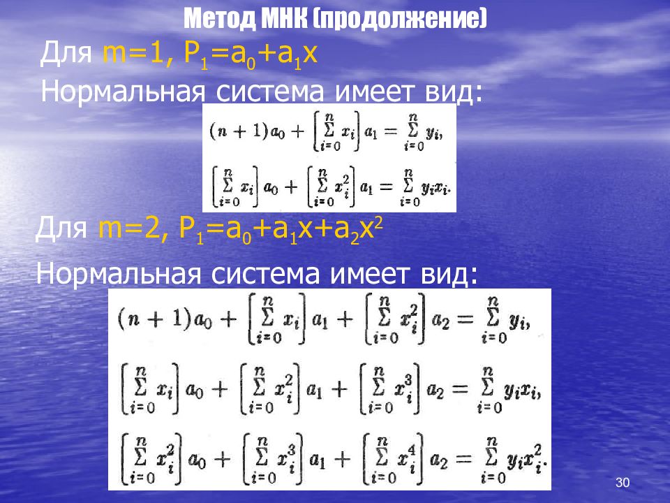 Метод 30 30 30. Метод продолжения. Нормальная система это. Практика 3 курс тема составить обзор численных методов.