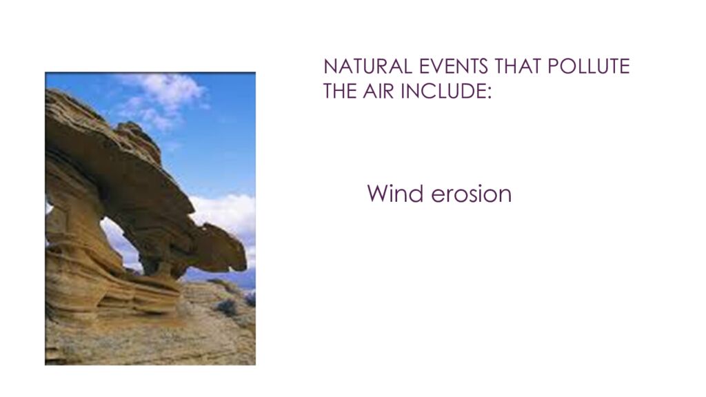 Air pollution occurs when gases, dust particles, or smoke are introduced into