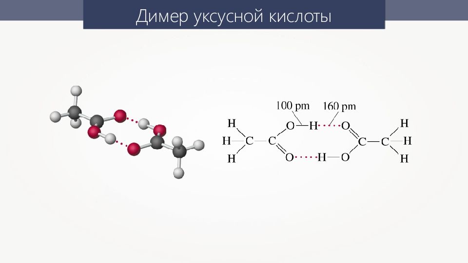 Уксусная кислота водородные связи между молекулами