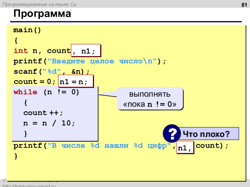 Выполнить n. Программа на языке си. Модуль целого числа на языке си. X main программа. Русский язык в си.