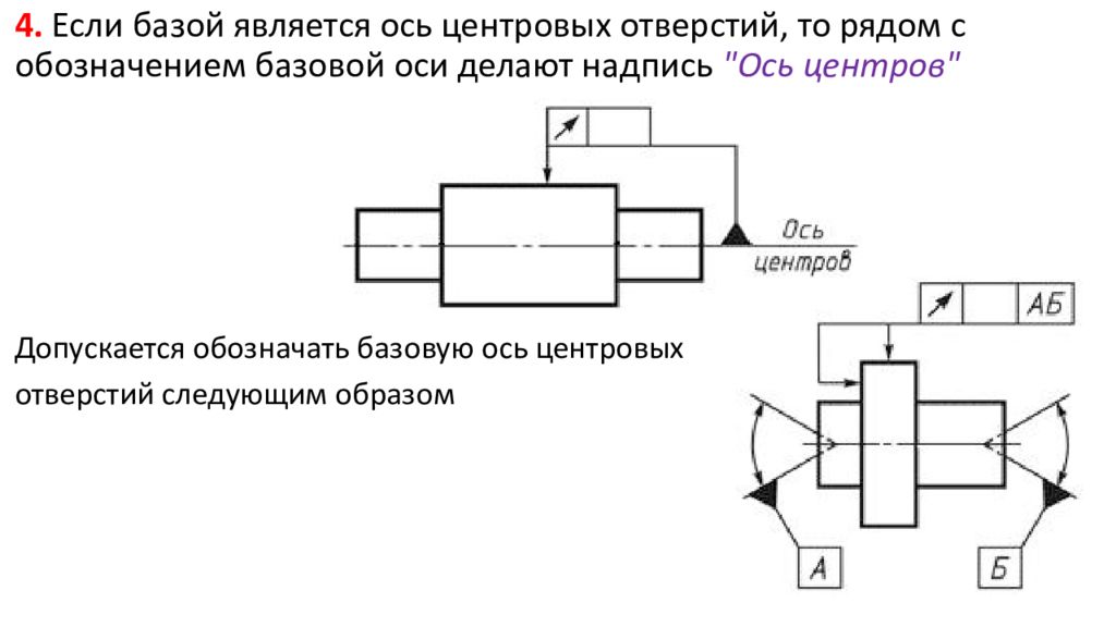 База на чертеже. Ось центров обозначение на чертеже. База ось отверстия. Ось центров. Обозначение базы на отверстии.