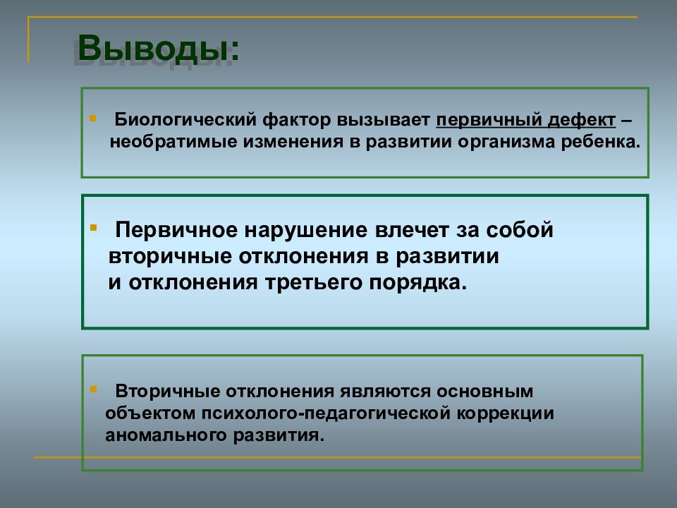 Отклонение в развитие в определенный период. Коррекция вторичных отклонений. Первичные и вторичные отклонения в развитии. Первичные и вторичные нарушения развития. Первичные и вторичные дефекты развития.