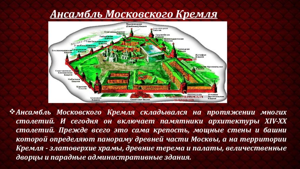 Московский кремль объект всемирного наследия план