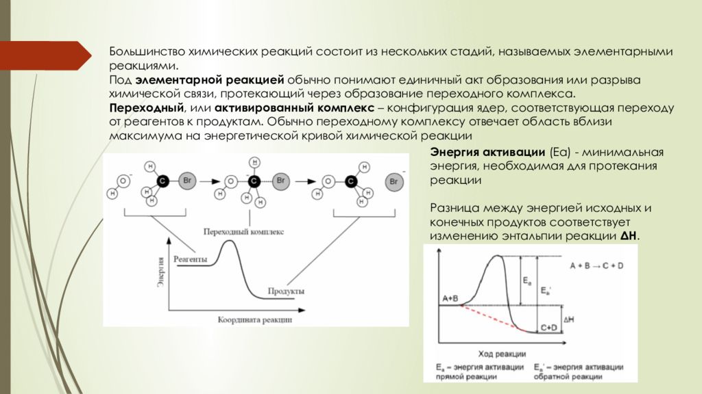 Энергия разрыва. Энергия активации прямой и обратной реакции. Элементарный акт химической реакции. Элементарные стадии и элементарный акт химической реакции.. Энергия активации обратной реакции.
