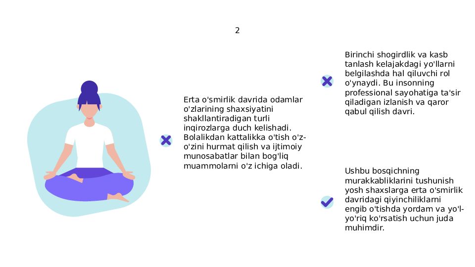 Ilk òspirinlik davridagi inqirozlar. Ilk òspirinlik va kasb tanlash
Talaba: 2