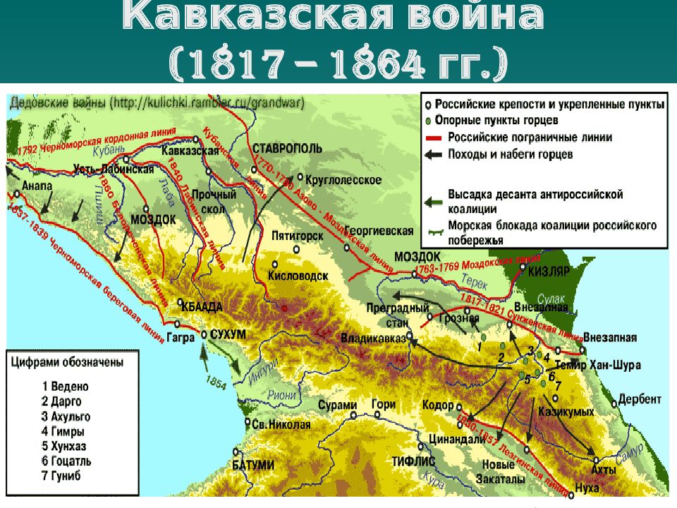 Карта кавказа 19 в