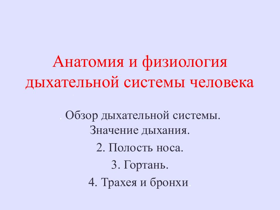 Физиология дыхания презентация анатомия