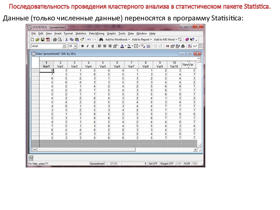 Кластерный анализ в программе Statistica. Кластерный анализ в статистике. Статистический пакет Statistica. Статистическая последовательность.