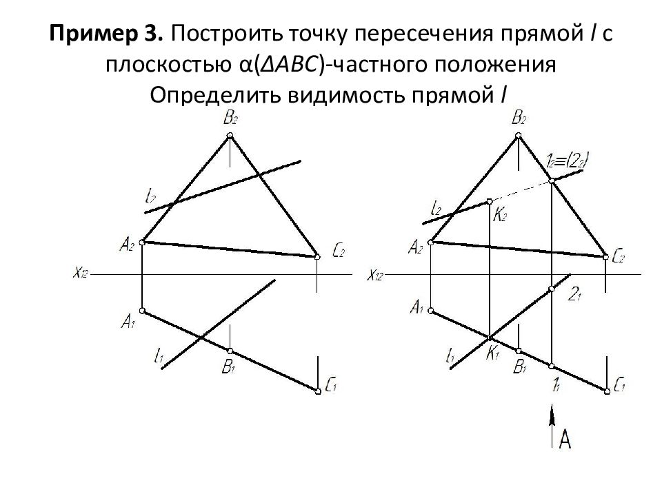 Треугольник авс плоскость которого является плоскостью общего положения показан на рисунке