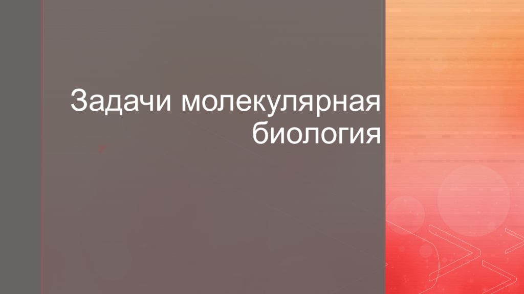 Задачи молекулярная биология