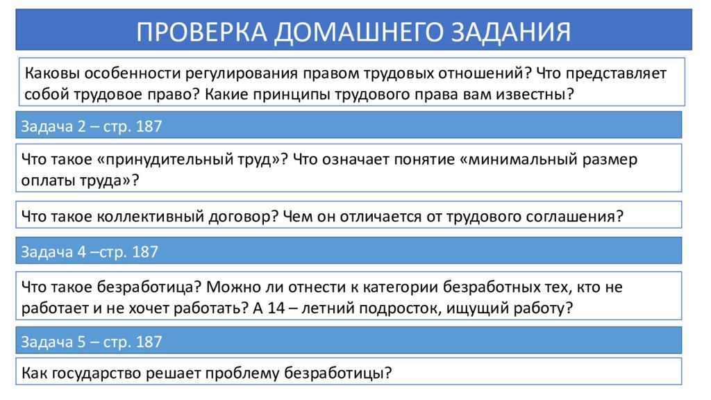 Регулирование правом трудовых отношений