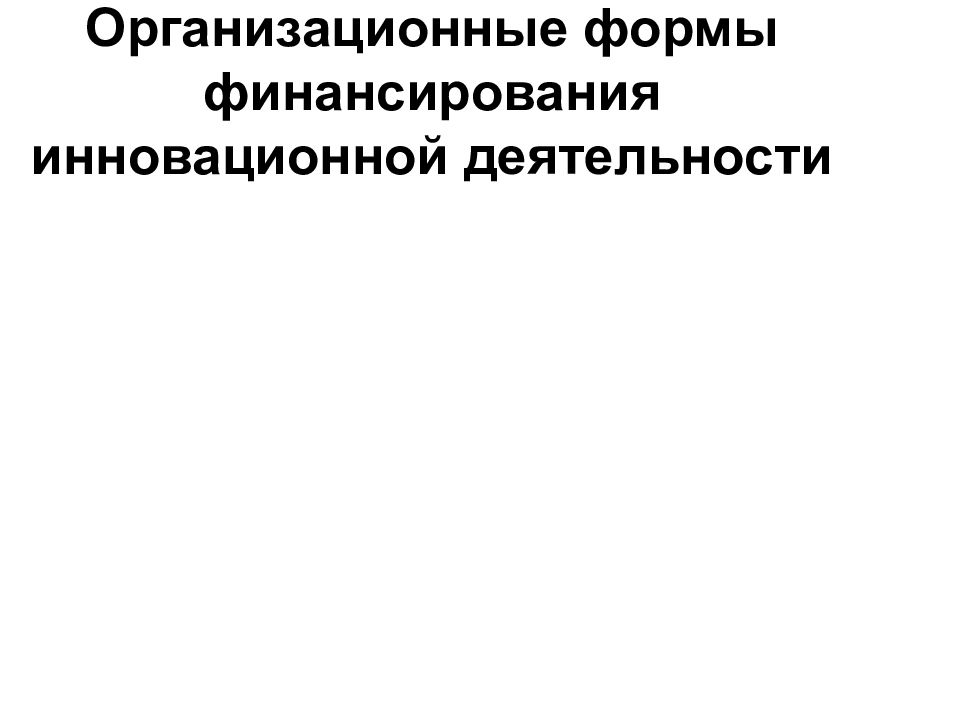 Финансирование инновационной деятельности презентация