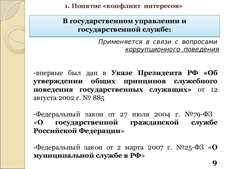 Конфликт интересов на государственной службе презентация