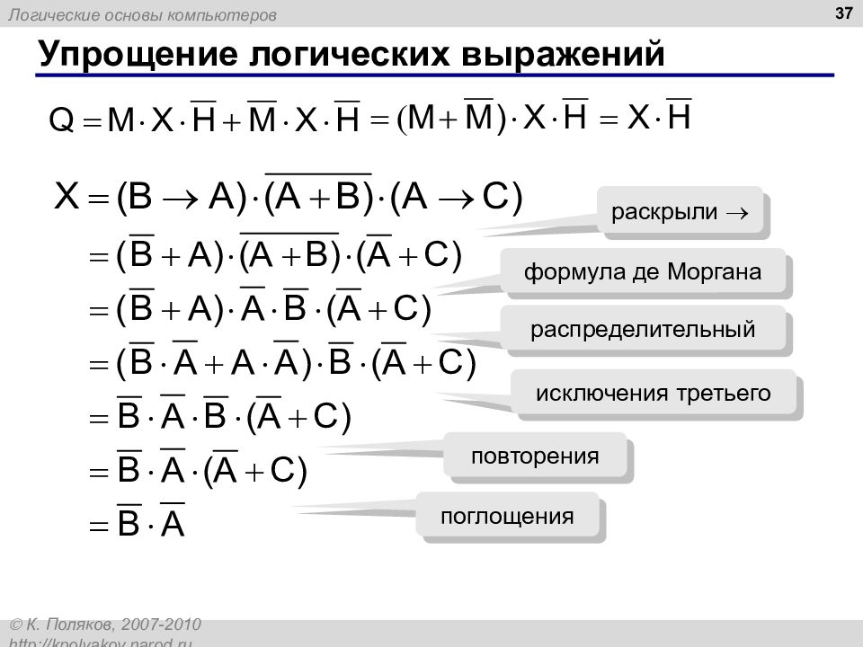 Схема де моргана