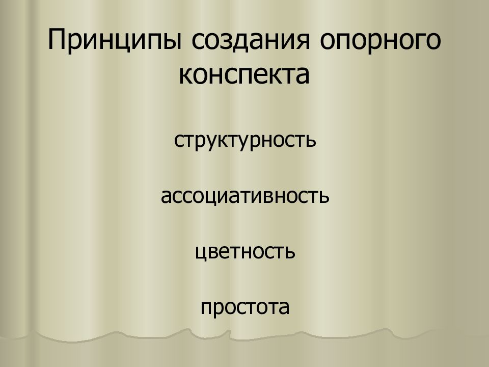 Принципы создания образов. Принципы создания опорного плана. Простота и структурность. Как оценить структурность конспекта.