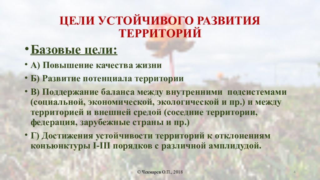 Цели комплексного развития территории