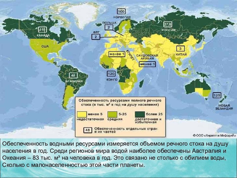 Вода карта мира