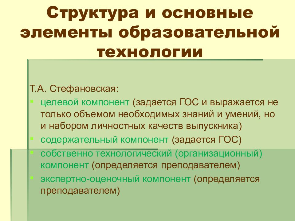 Элементы образования. Элементы педагогической технологии. Основные элементы педагогической технологии. Основные и дополнительные элементы педагогической технологии. Структурные компоненты педагогической технологии.